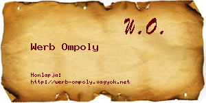 Werb Ompoly névjegykártya